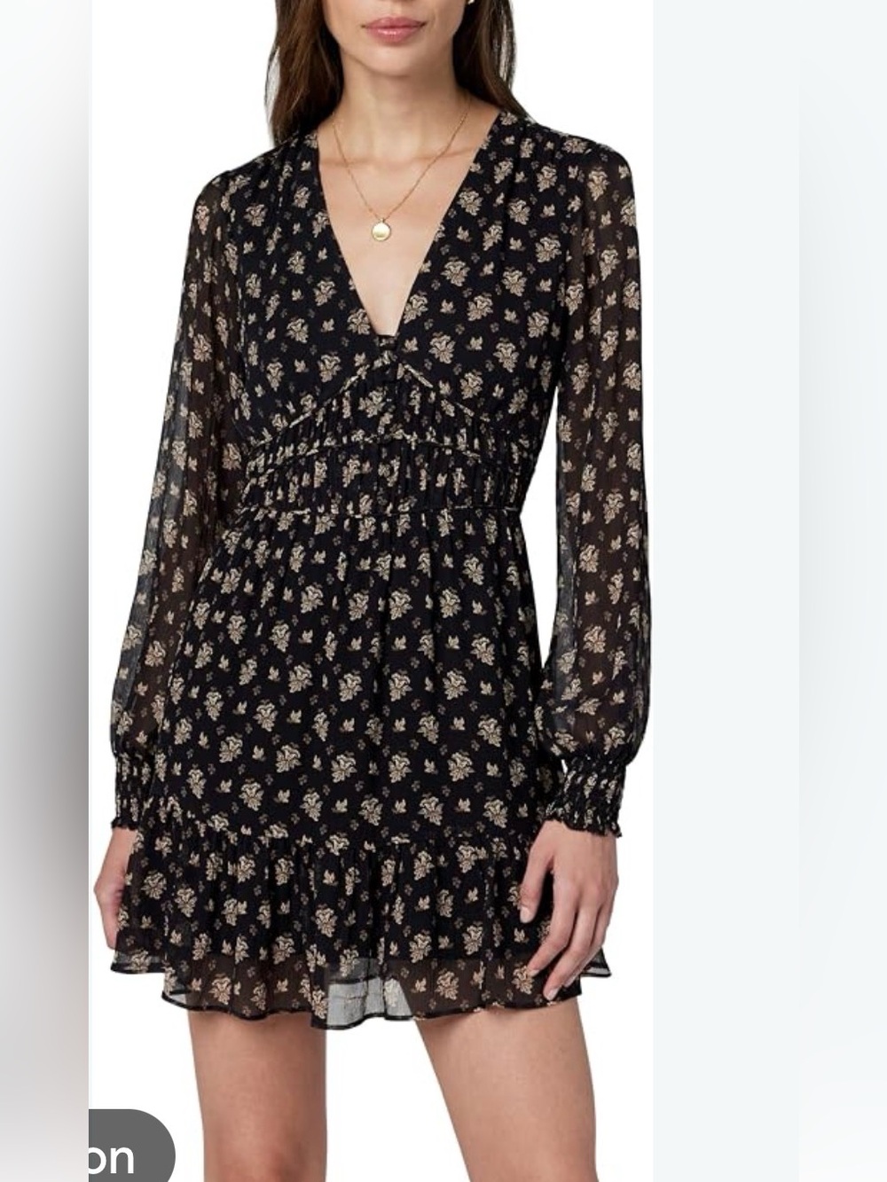 PAIGE Brasserie Floral Long Sleeve Silk Minidress